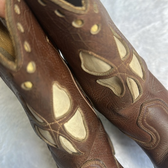 Rare VTG Antique Toddler Leather Square Toe Western Cowboy Boots Collectible 3 - Picture 10 of 13